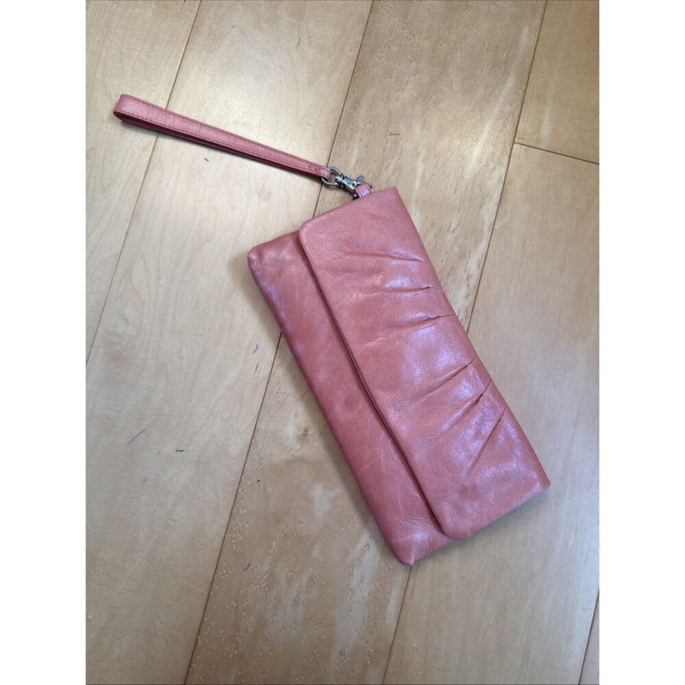 SOFT PINK GENUINE LEATHER WRISTLET Hobo New Clutch Purse